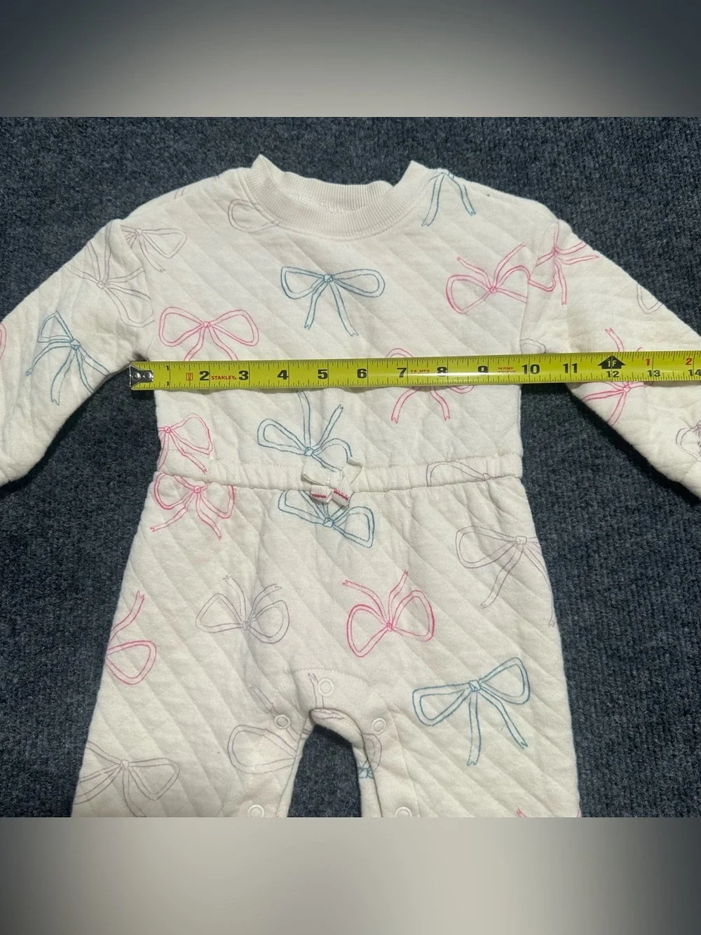 Carter's Quilted Baby Girl Bow Print Long-Sleeve Jumpsuit
